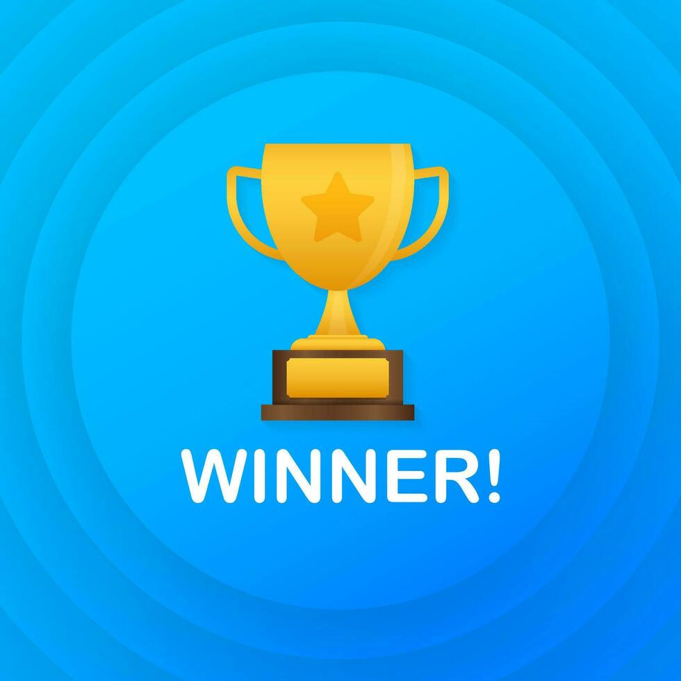 Winner banner. Congratulations. Triumph prize. Victory icon Vector stock illustration