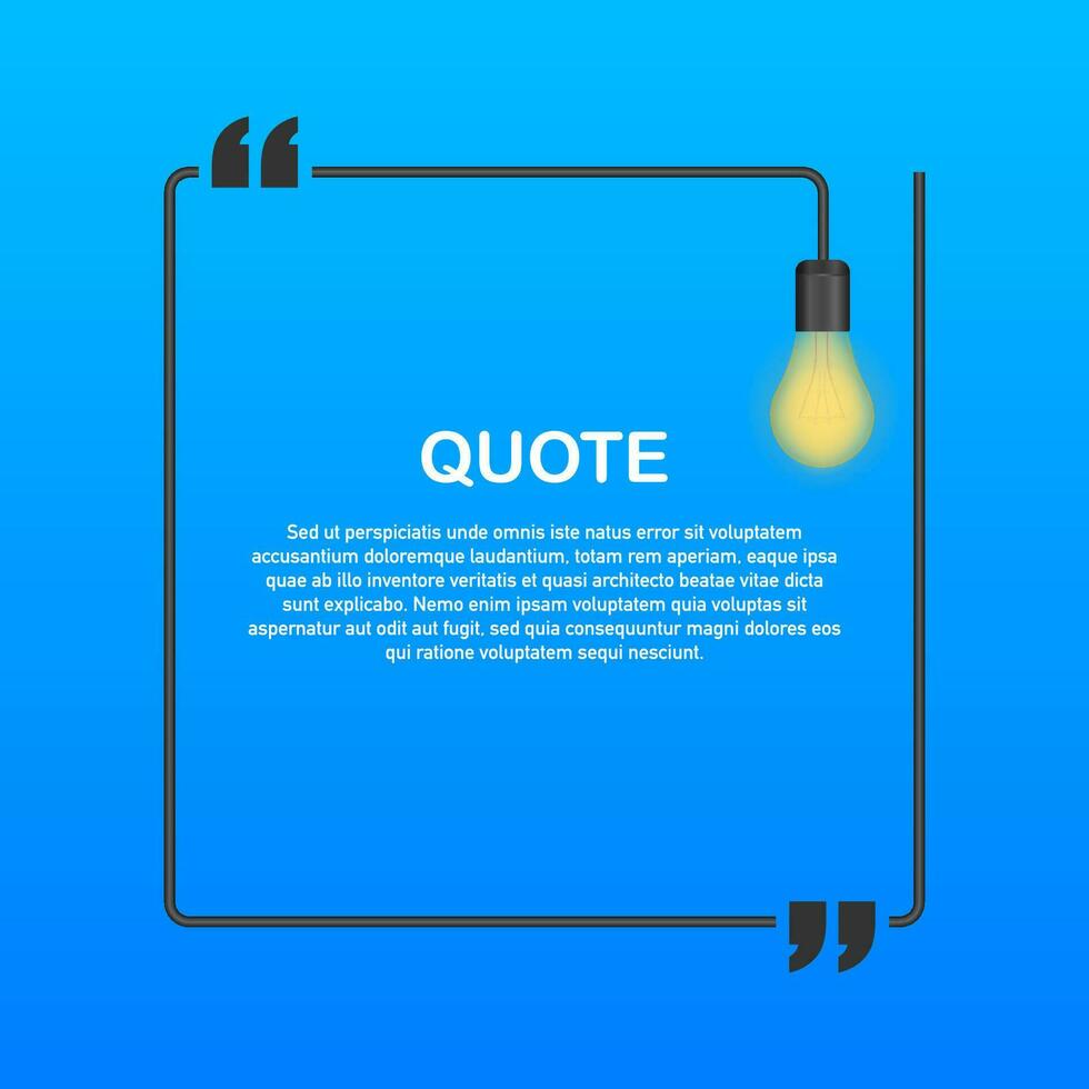 idea quote with light bulb with gears. Vector stock illustration