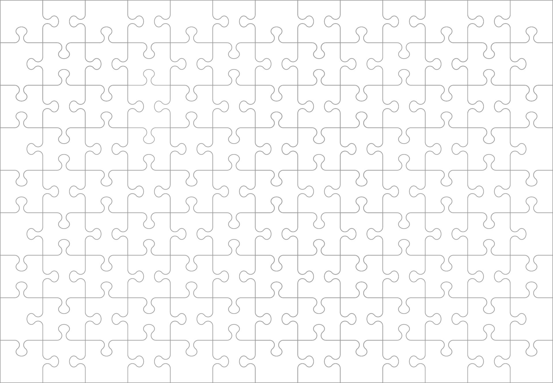 Jigsaw puzzle blank template or cutting guidelines. Vector