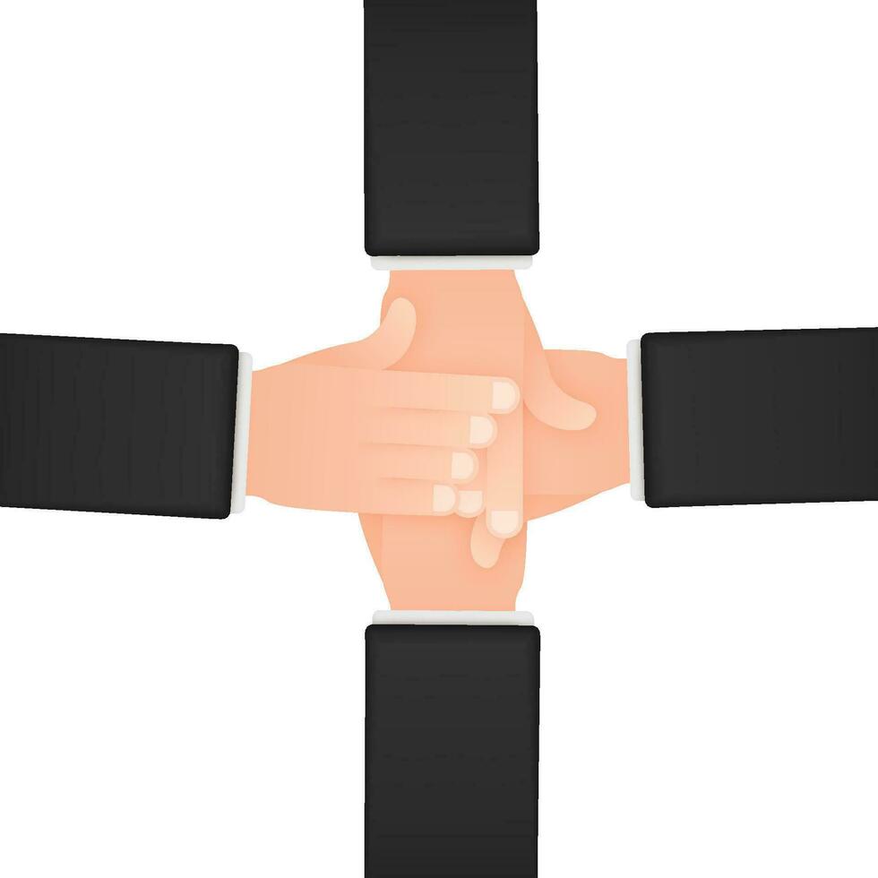 Abstract teamwork hands sign for concept design. Business concept. Teamwork, cooperation vector