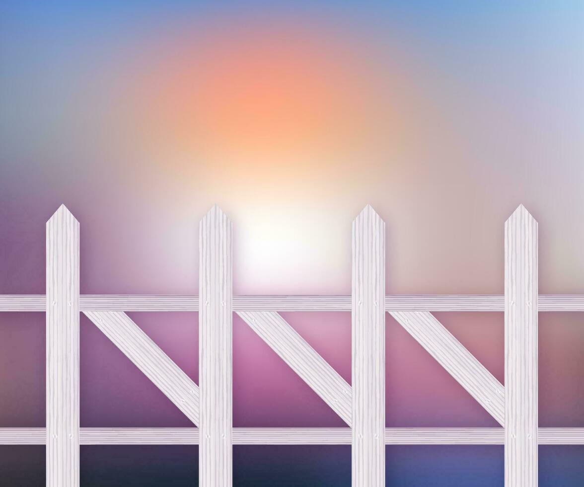 Wooden fence and grass. Vector stock illustration