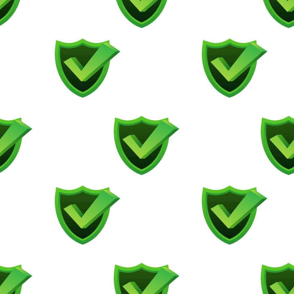 Checkmark. Green approved pattern on white background. Vector stock illustration