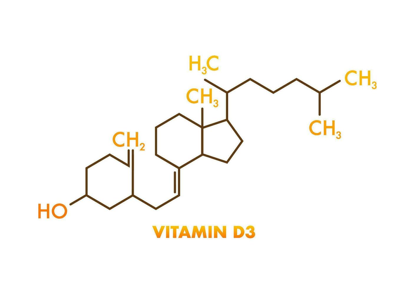 Vitamin d3 formula, great design for any purposes. Vector illustration isolated.