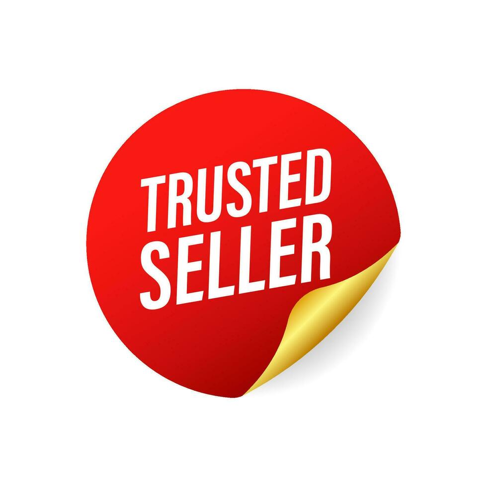 Trusted seller label. Marketplace is trustworthy. Vector stock illustration