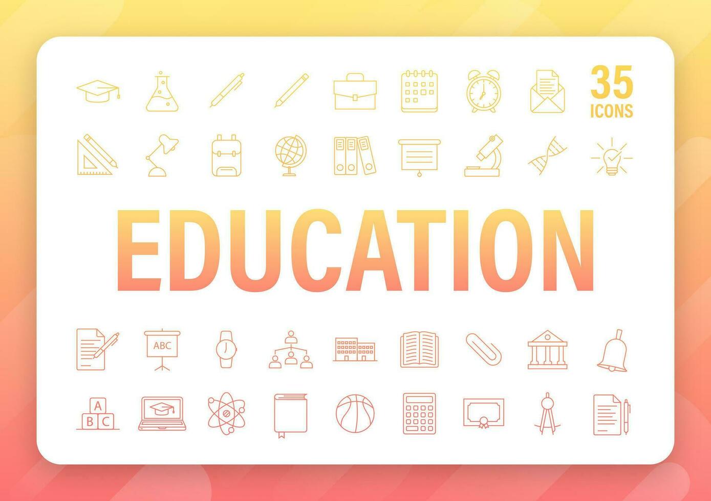 Set icon education for mobile app design. Online course line icon set. Online study, education. Vector stock illustration