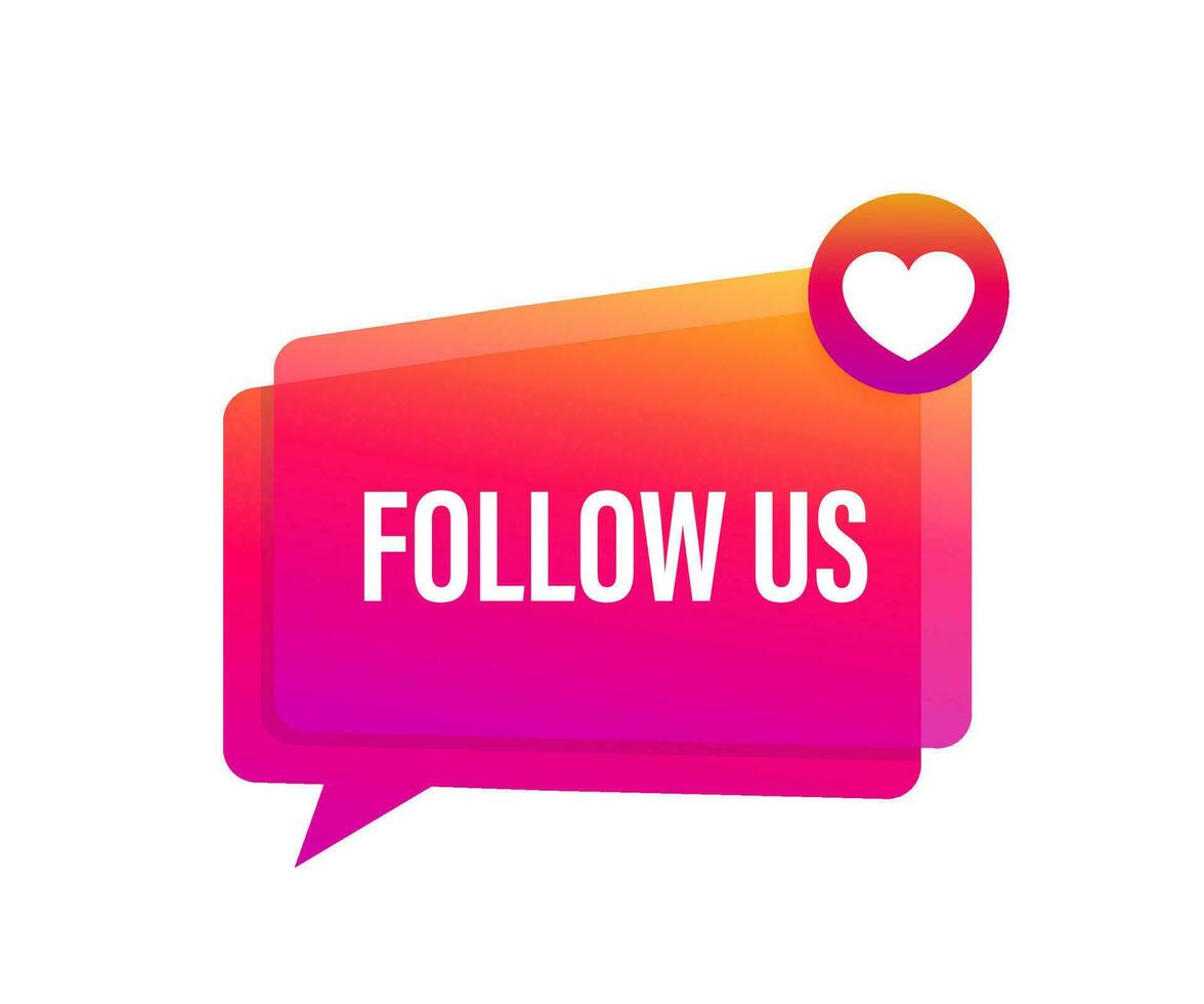 Button Follow us on white background. Vector illustration.
