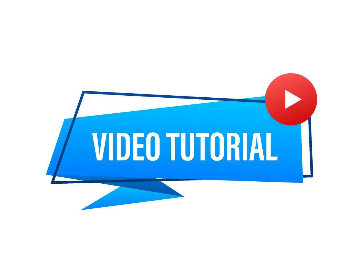 Video tutorials Button, icon, emblem, label Vector stock illustration