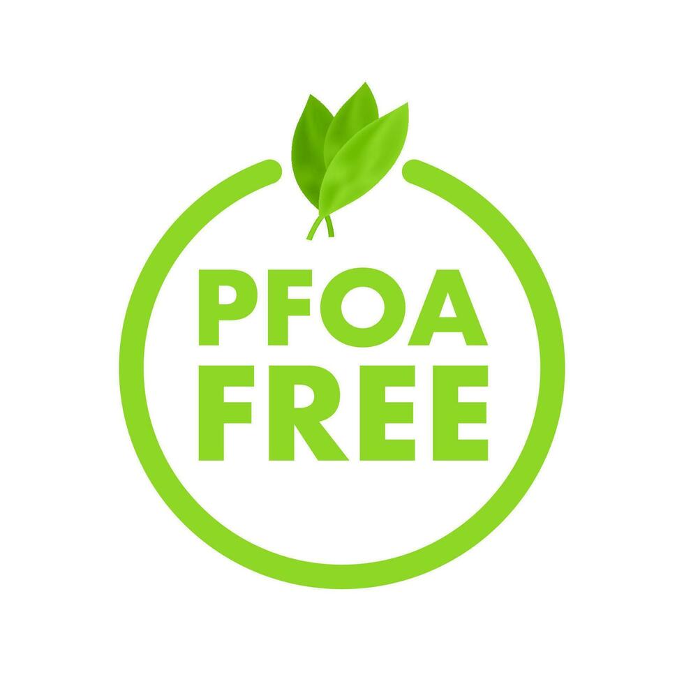 PFOA Free green sign. Perfluorooctanoic acid. Vector stock illustration