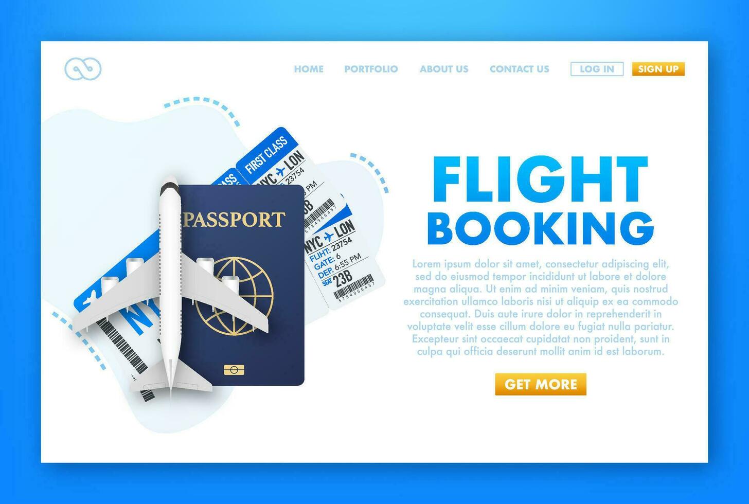 Airline tickets online, flight booking. Buying or booking online ticket. Travel, business flights worldwide. Vector illustration