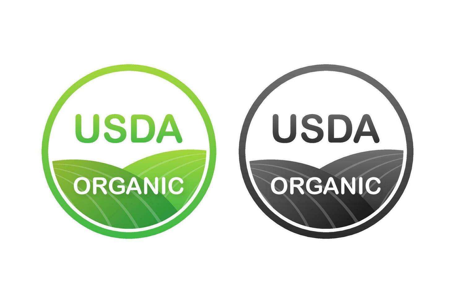 USDA organic emblems, badge, Sticker, logo icon Vector stock illustration