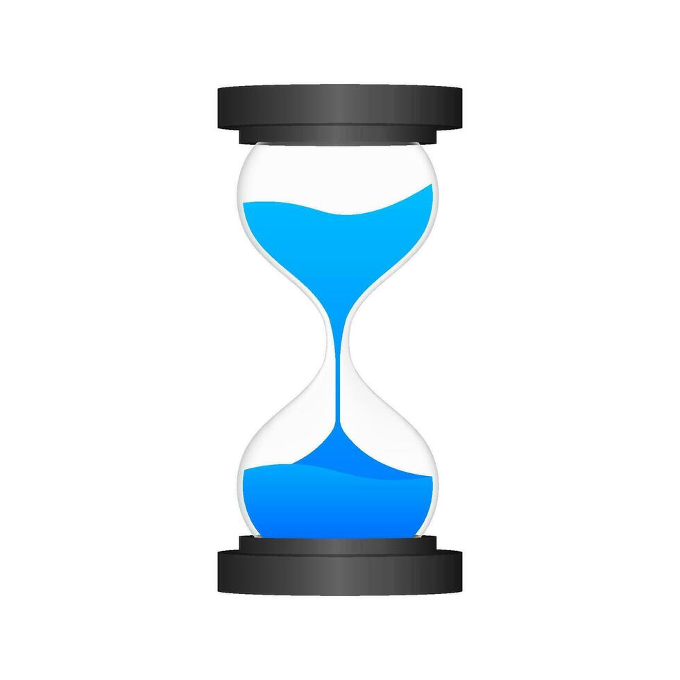 hourglass. Highly detailed. Antique clock with sand inside. Vector illustration.