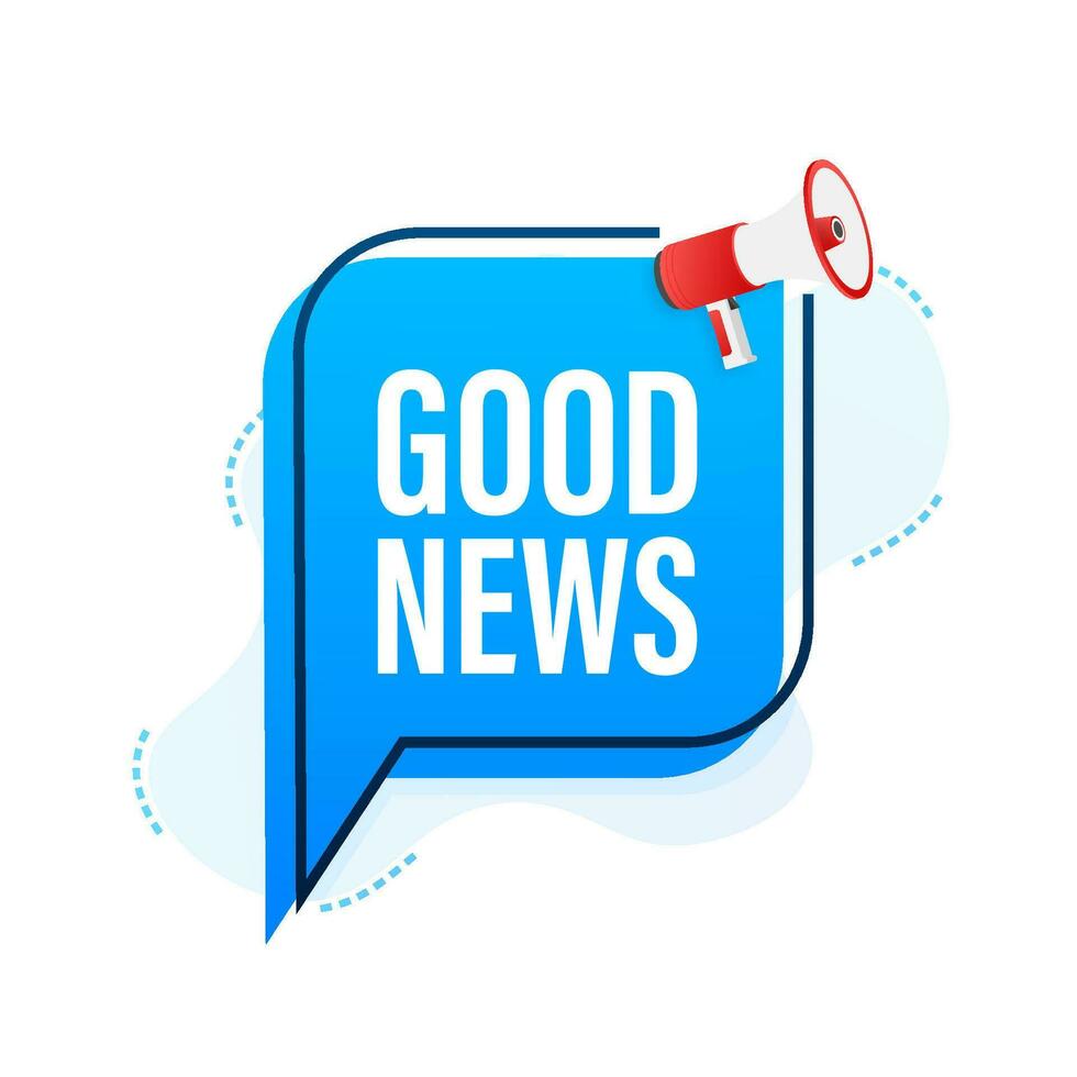 Megaphone with good news. Megaphone banner. Web design. Vector stock illustration