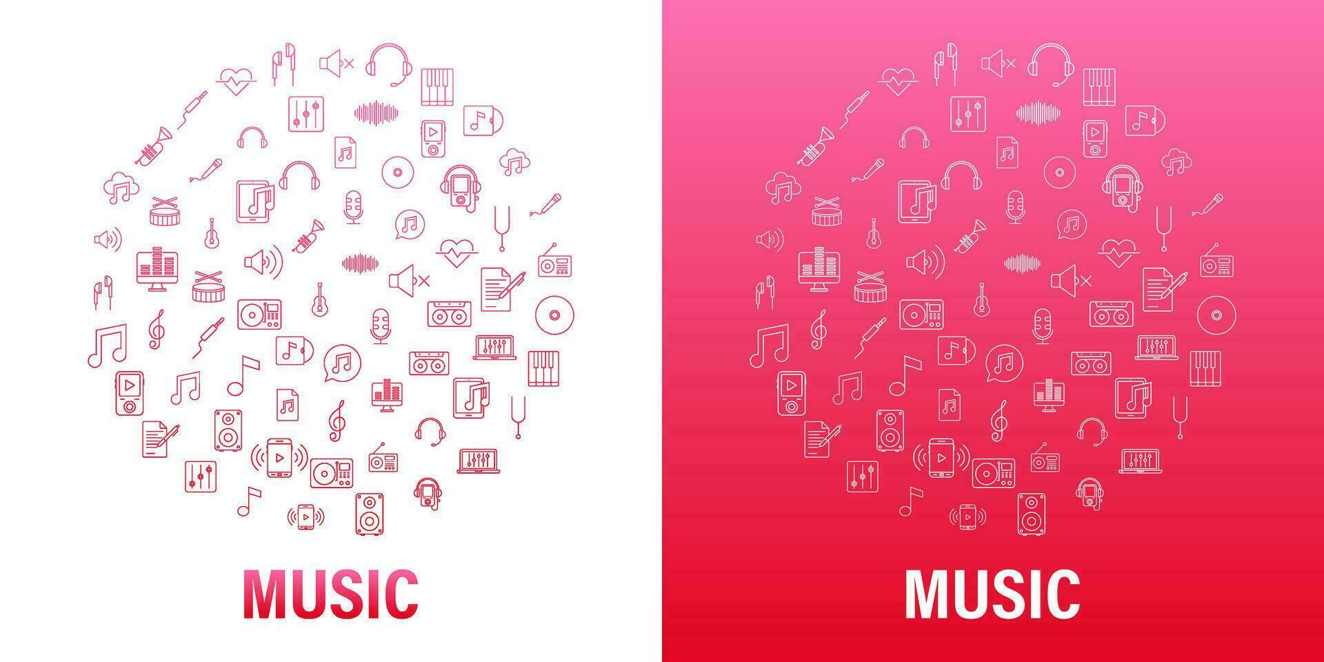 Music icon in flat style. Music, voice, record icon. Vector stock illustration