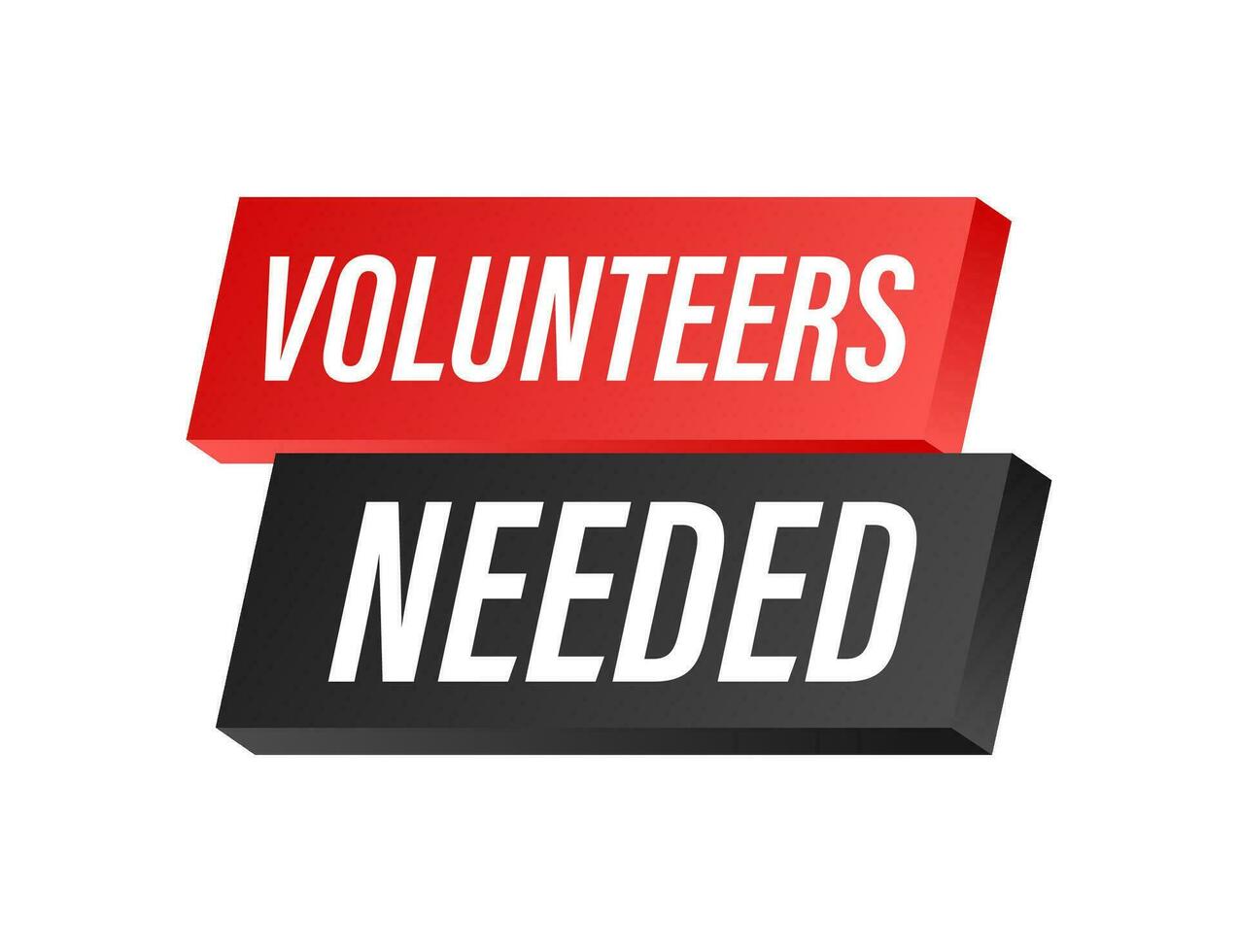 Megaphone label with volunteers needed. Megaphone banner. vector