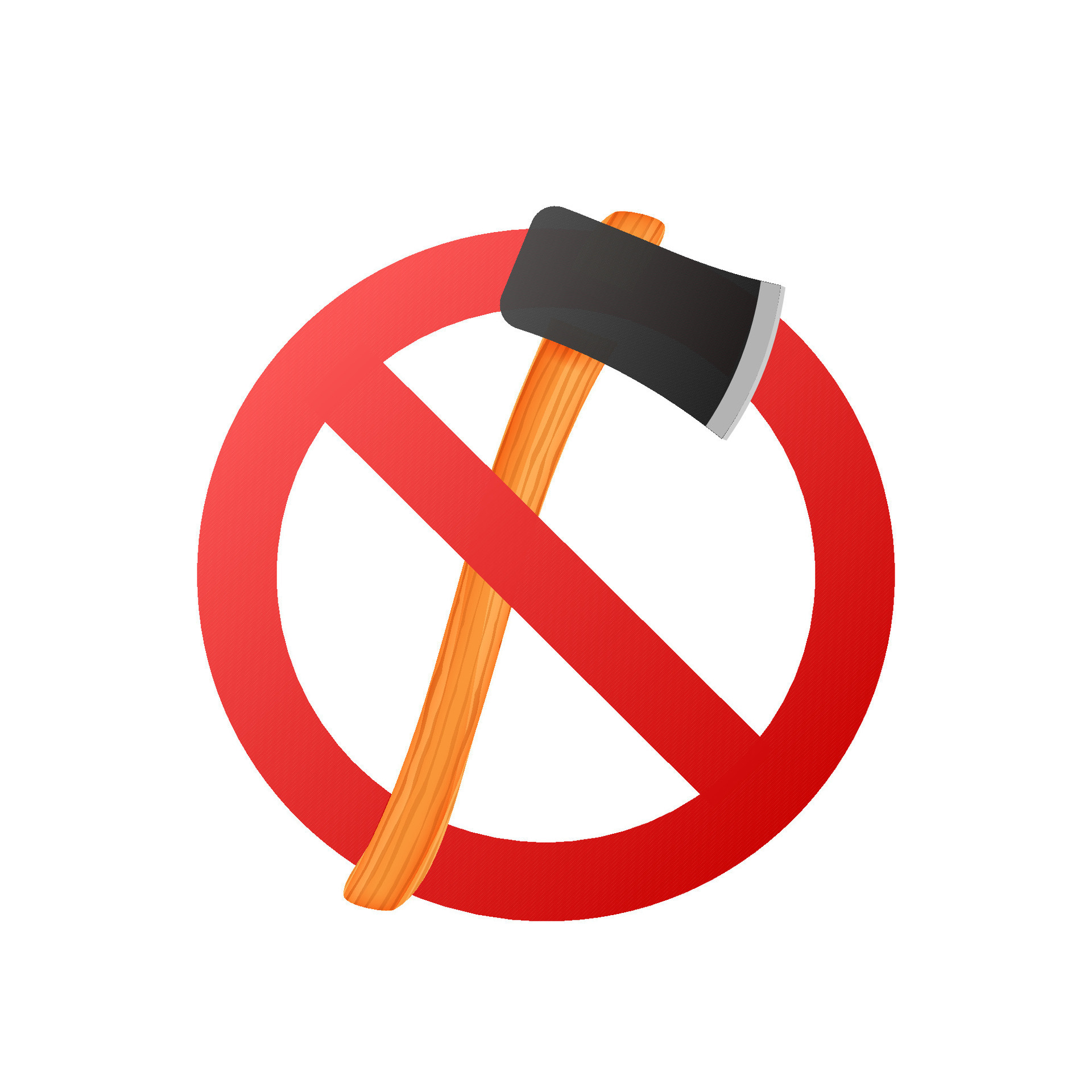 Do not cut down tree sign. Agricultural tools. Vector stock