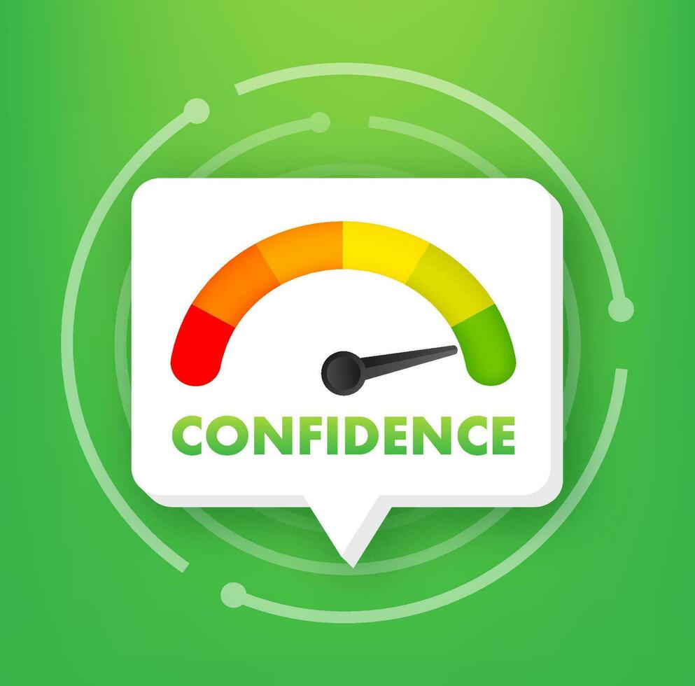 Confidence indicator for concept design. Business concept vector illustration