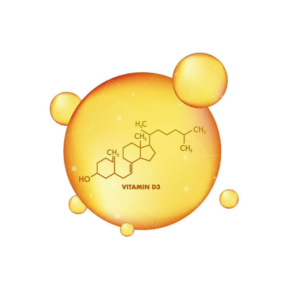 Vitamin d3 formula, great design for any purposes. Vector illustration isolated.