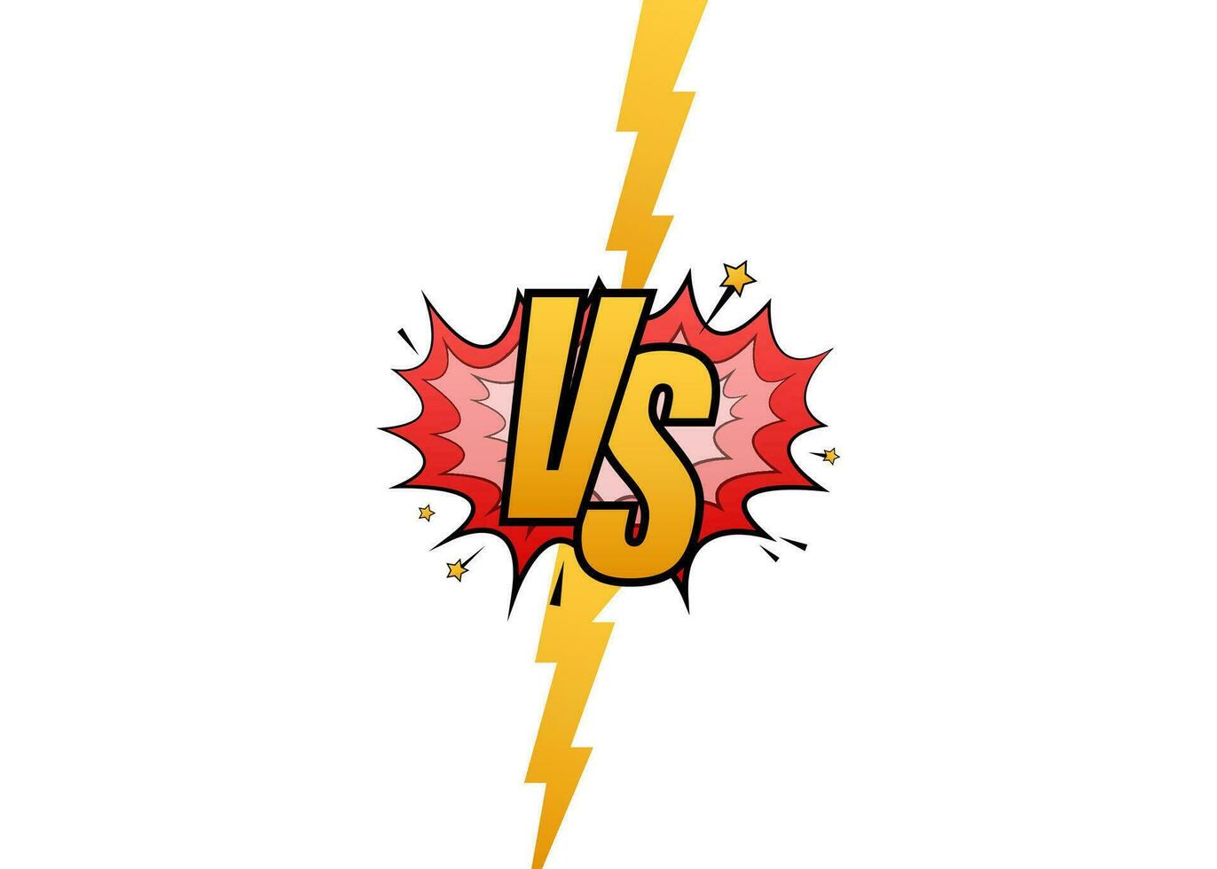 VS Versus Blue and red comic design. Battle banner match, vs letters competition confrontation. Vector stock illustration. Vector illustration