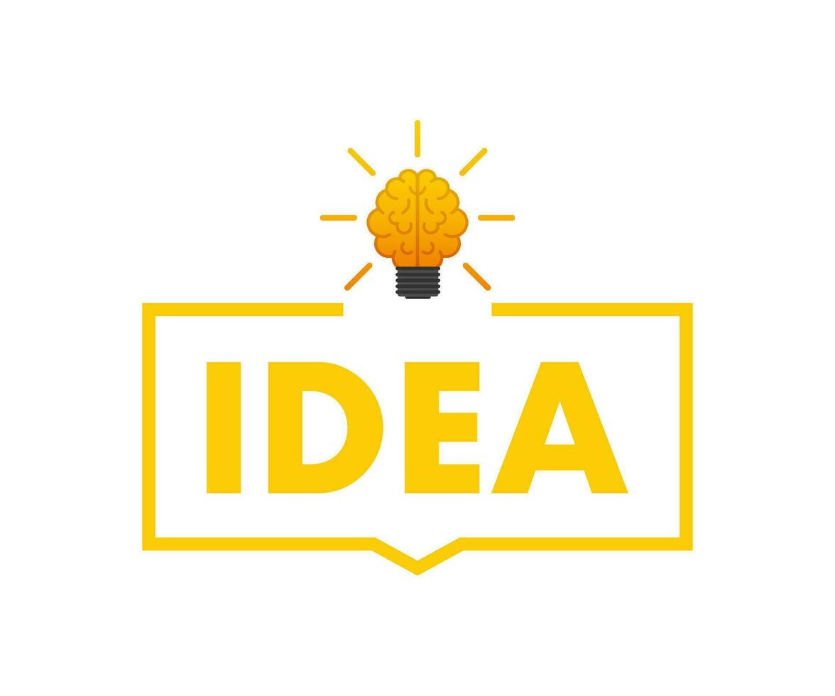 Flat idea for concept design. Lightbulb icon. Idea, solution, business, strategy concept. Vector stock illustration.
