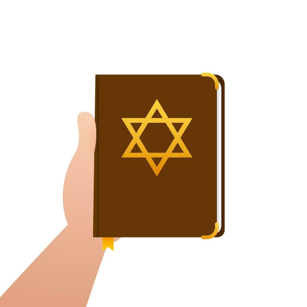 Star david torah on white background. Isometric vector. Vector illustration isolated.