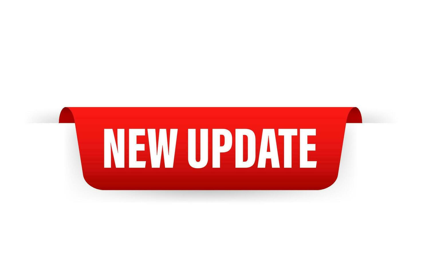 New update Red ribbon, Label Icon Vector Design. Vector illustration