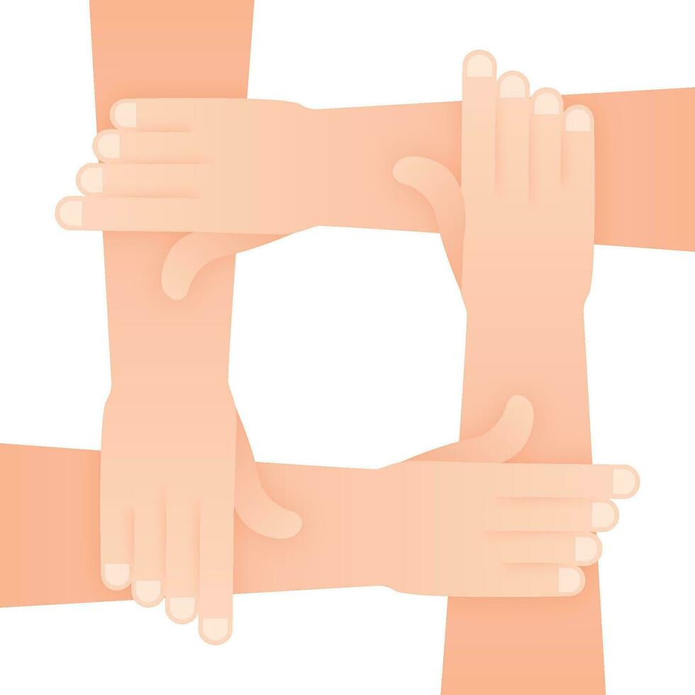 Abstract teamwork hands sign for concept design. Business concept. Teamwork, cooperation vector