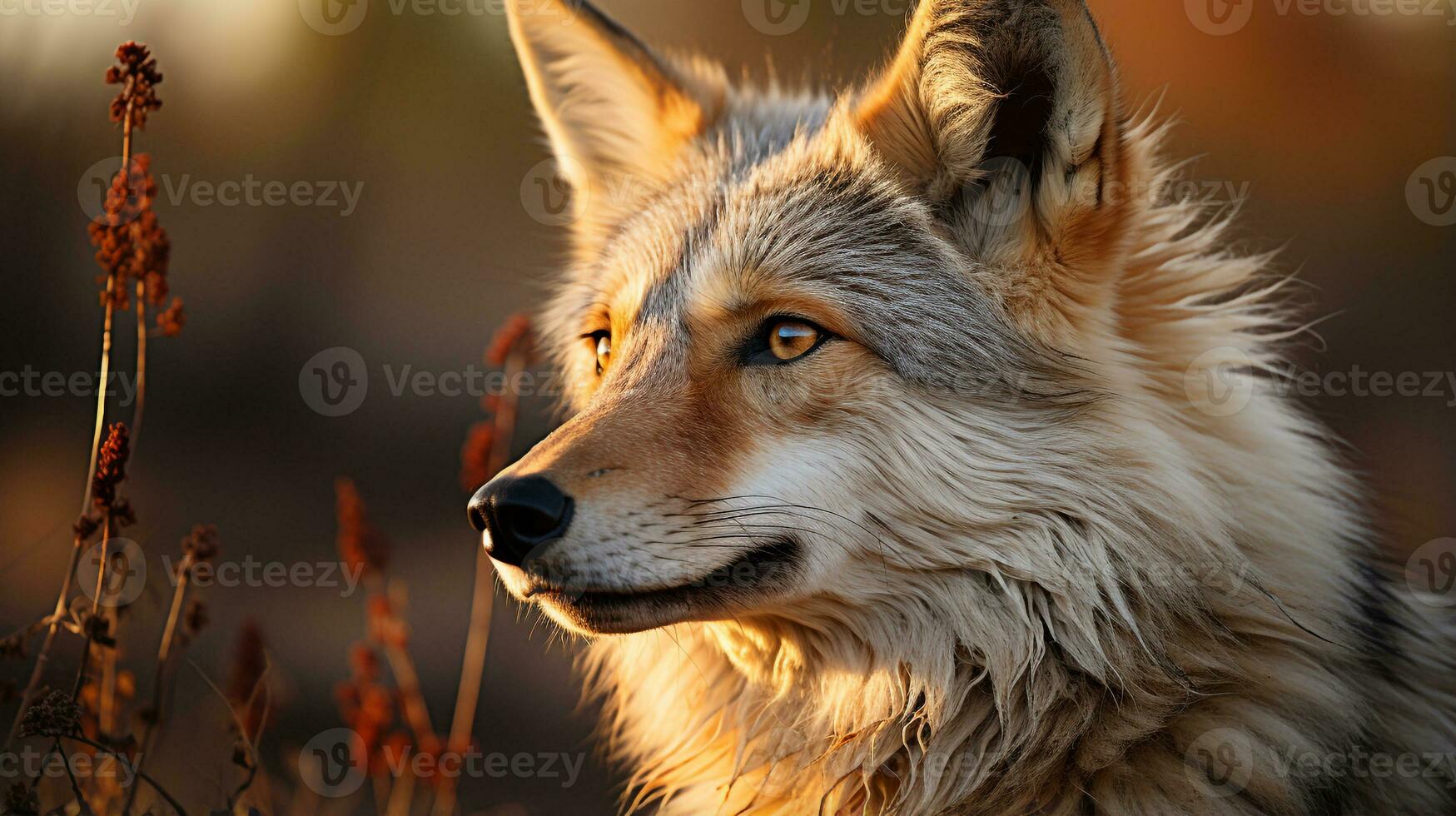 Close-up photo of a Jackal looking any direction. Generative AI