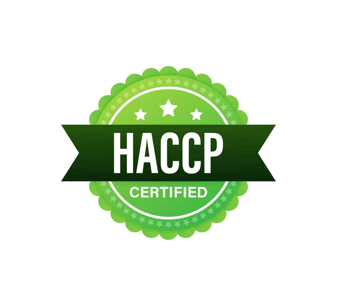 haccp certificado icono en blanco antecedentes. vector valores ilustración