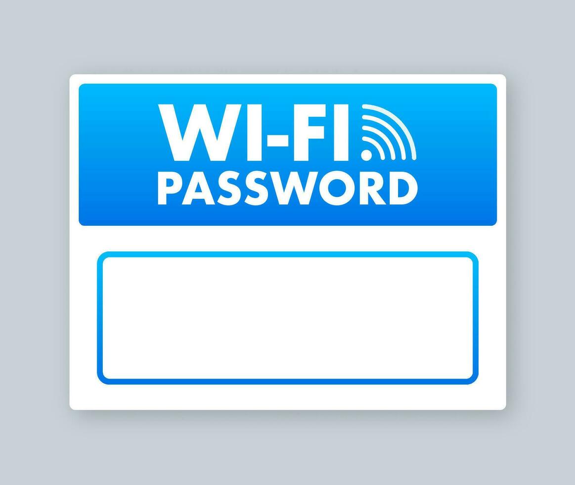 Free WiFi Password Symbol Sign. Vector stock illustration