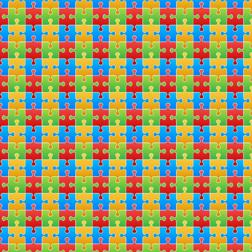Jigsaw puzzle blank template or cutting guidelines. Vector illustration.