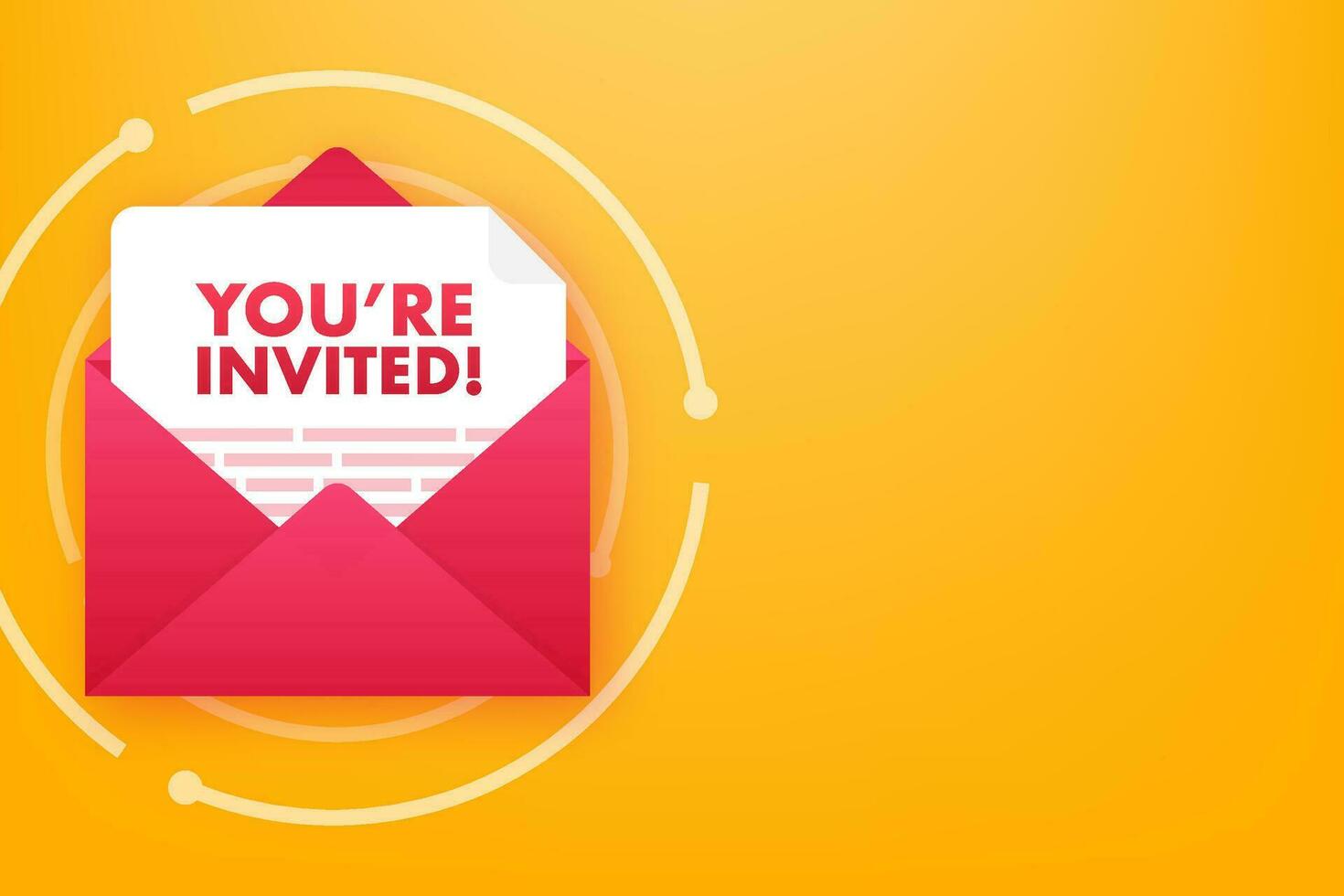 You re invited Badge icon. Written Inside An Envelope Letter. Vector illustration