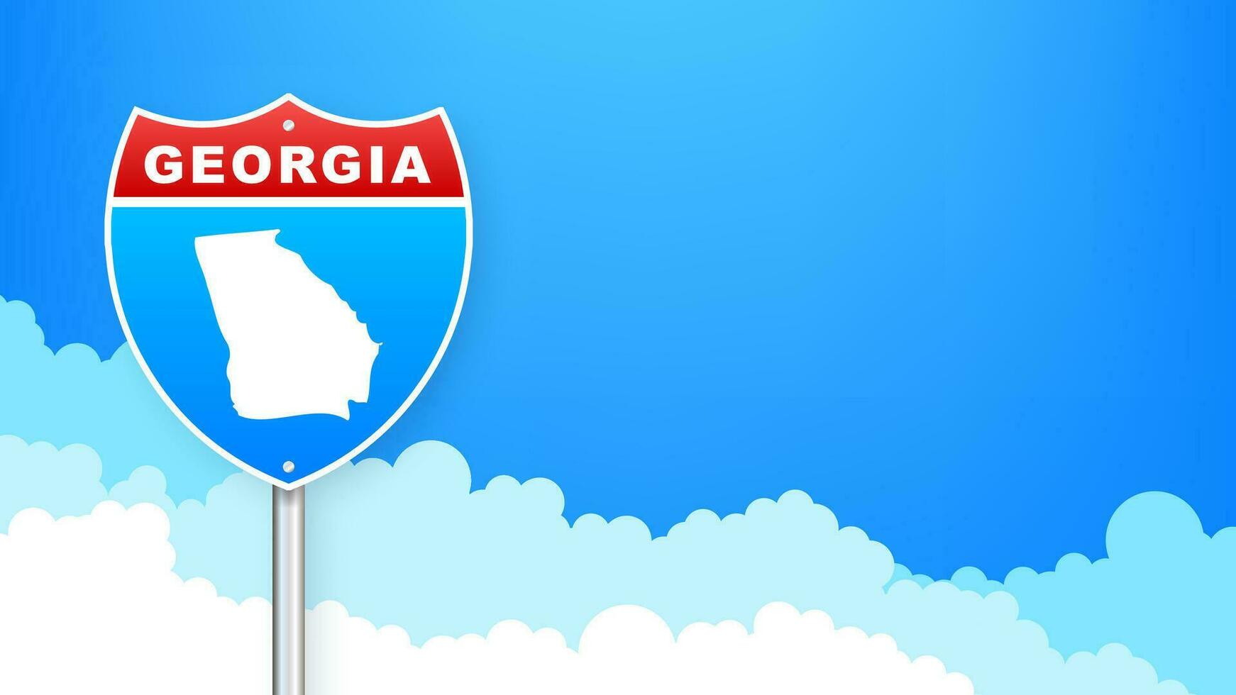 Georgia map on road sign. Welcome to State of Georgia. Vector illustration