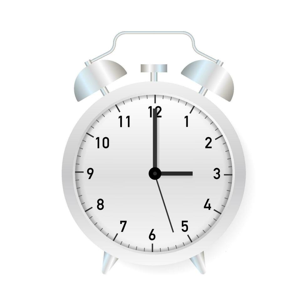 alarma reloj, despertar arriba hora en blanco antecedentes. vector ilustración.
