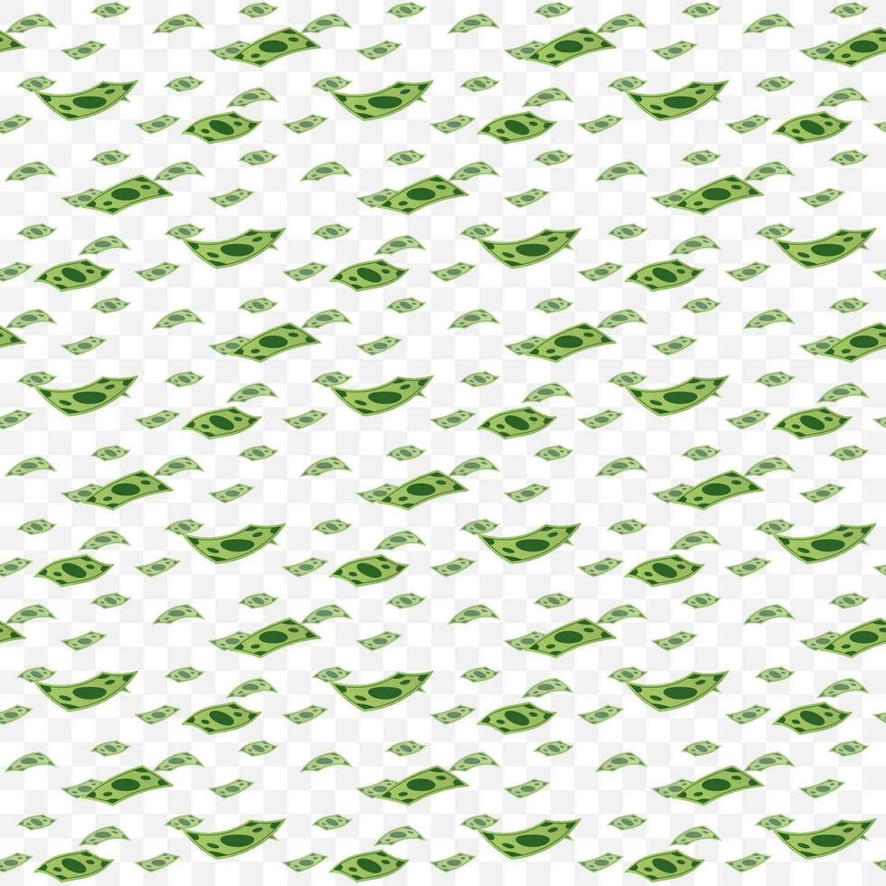 Money falling from above isolated on white background. Vector illustration.