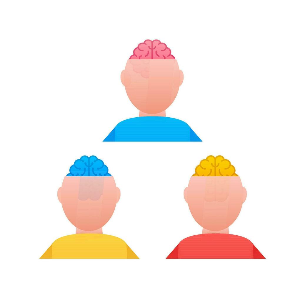 Human brain icon. Thinking process, brainstorming, good idea, brain activity. Vector stock illustration