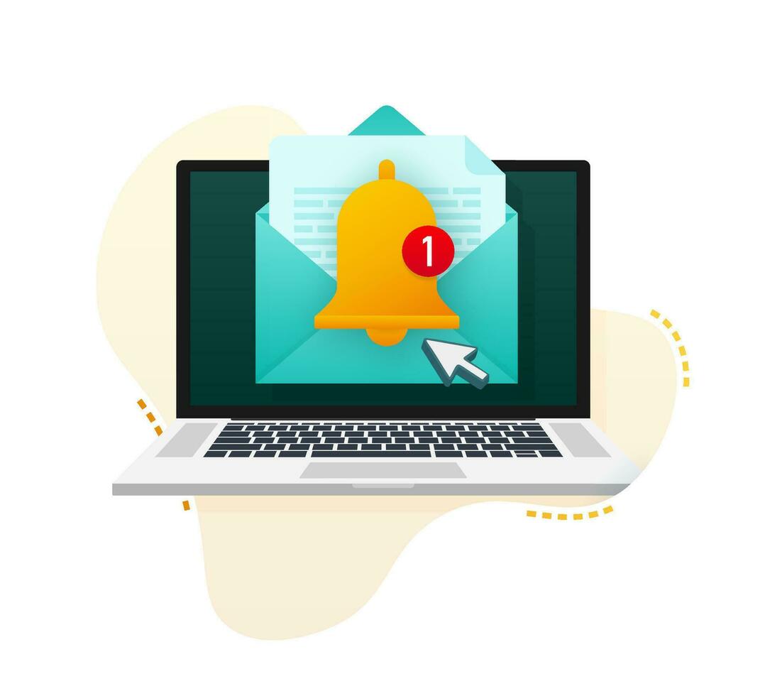 Enable reminder notification. Email notification. Message alert. Vector stock illustration