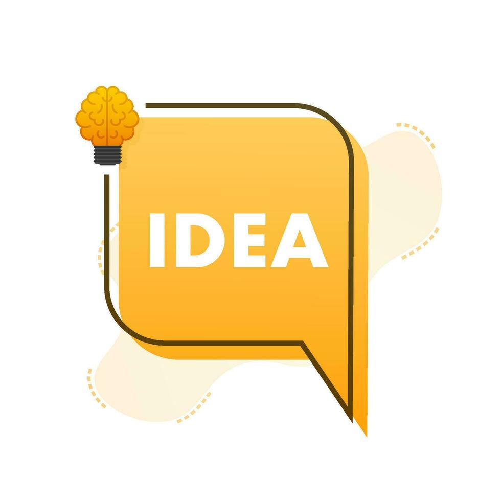 Flat idea for concept design. Lightbulb icon. Idea, solution, business, strategy concept. Vector stock illustration.