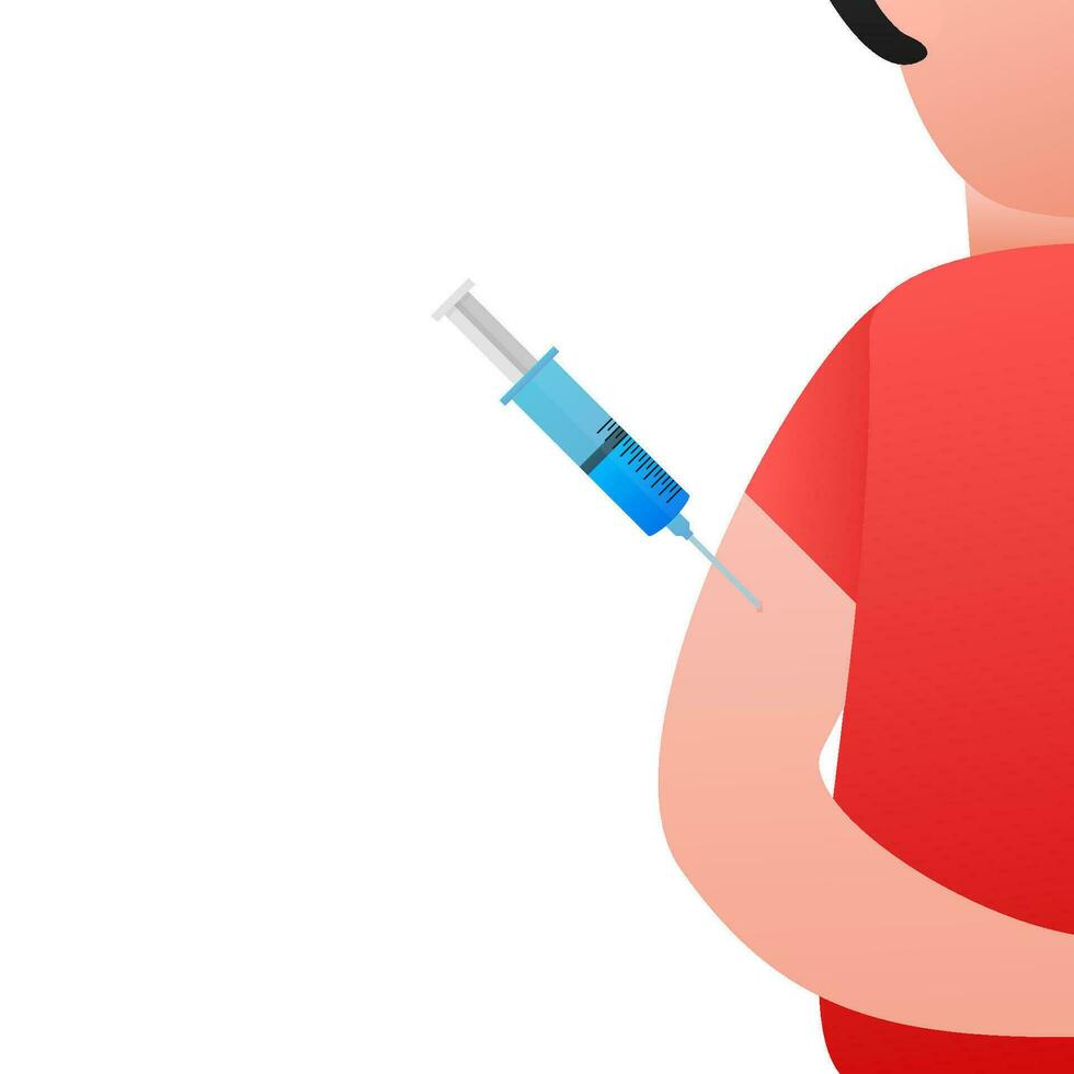 Syringe Vaccine. I got my COVID 19 Vaccine. Vector stock illustration