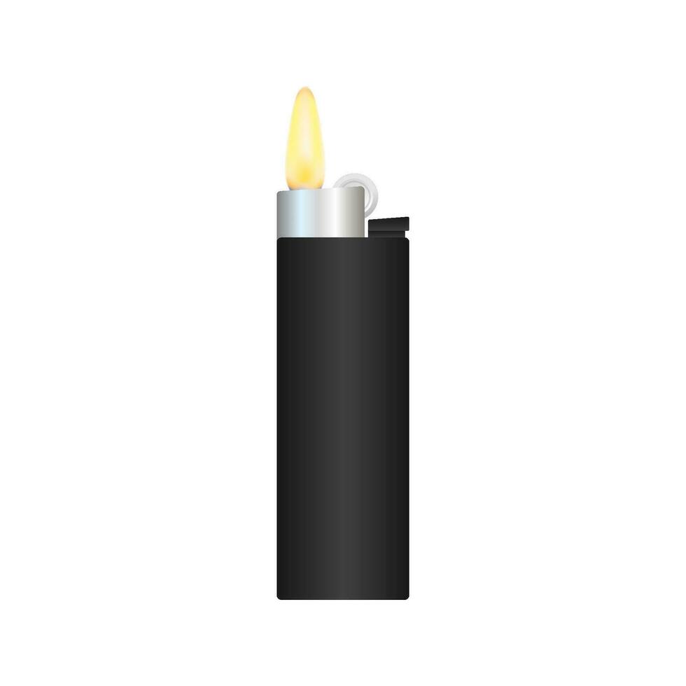 Realistic Template Blank White Lighter Empty Mock Up. Vector stock illustration.