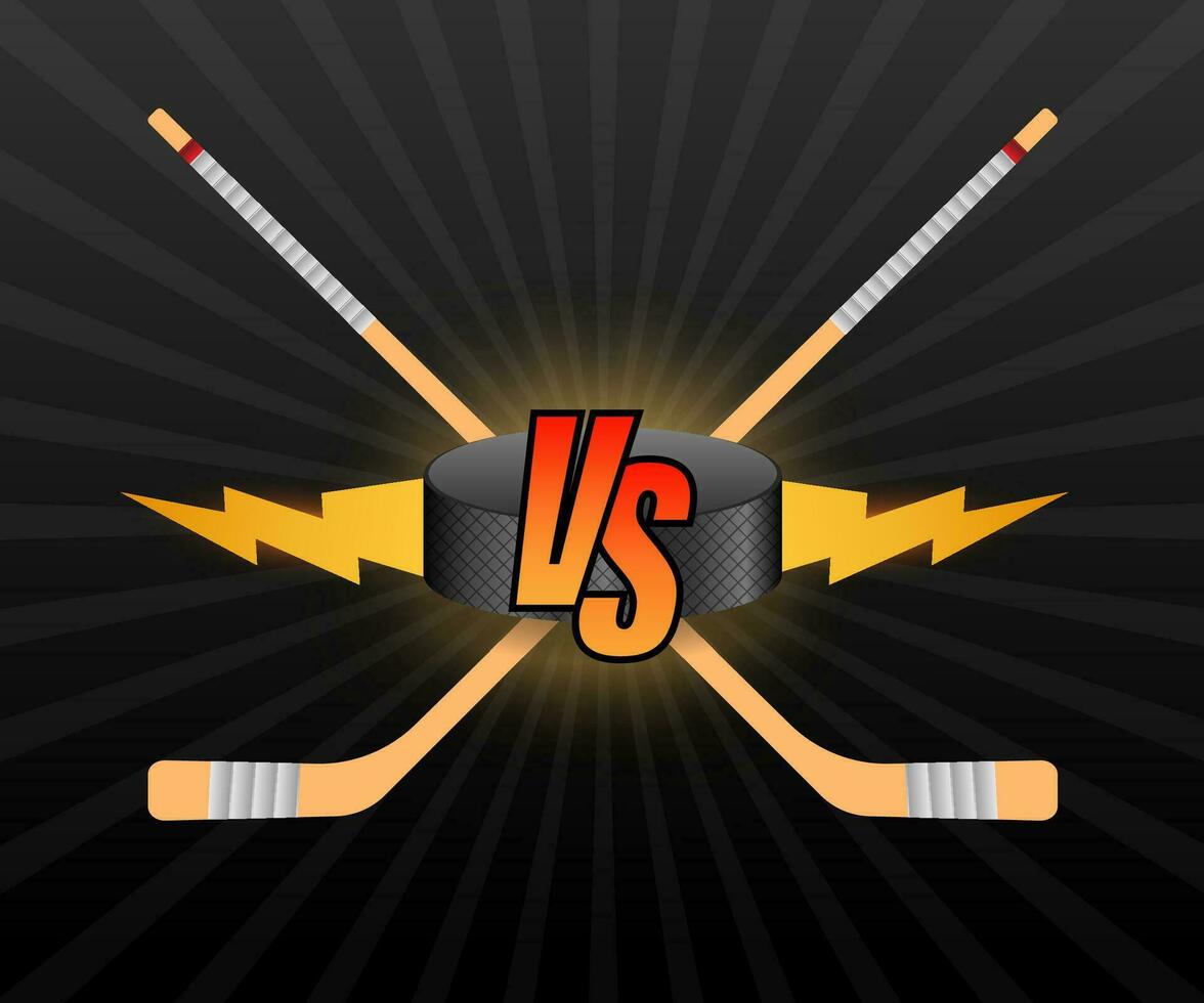 Hockey Versus Logo. VS Vector Letters Illustration. Competition Icon. Fight Symbol