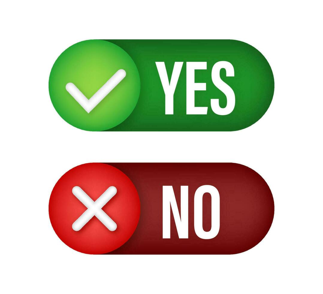 Yes No word text on talk shape. Vector stock illustration yes no in speech bubble on white background. Vector stock illustration.