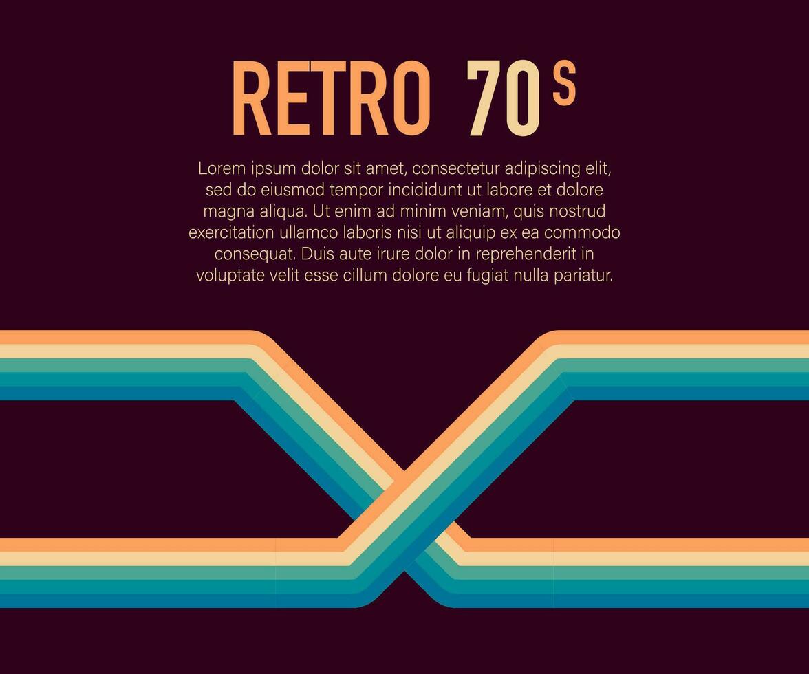 70s, 1970 abstract vector stock retro lines background. Vector illustration.