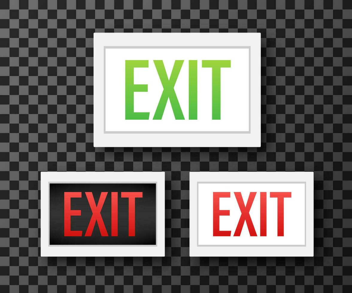 Emergency exit sign. Protection symbol. Fire icon. Vector stock illustration