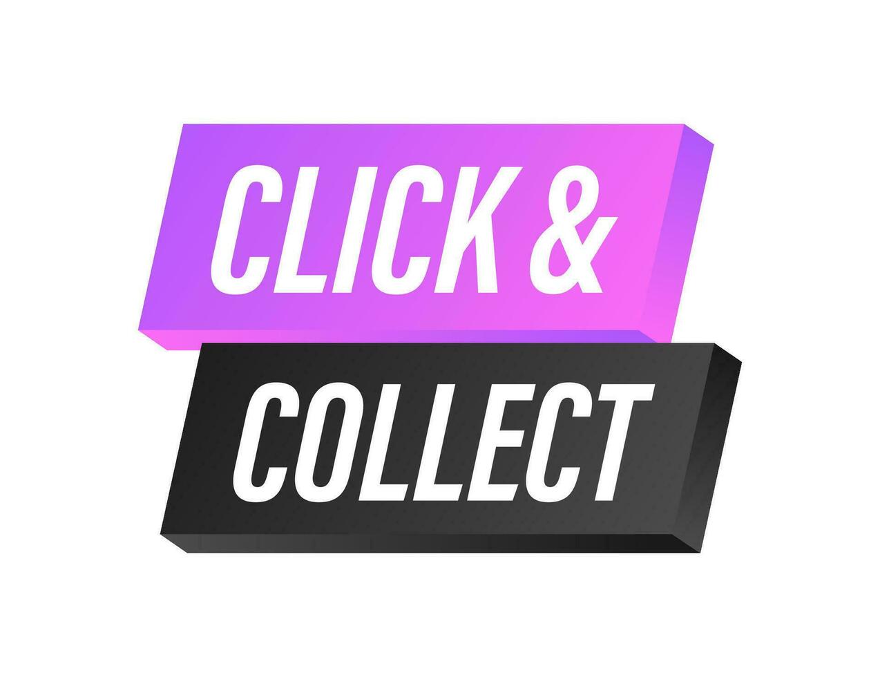 Megaphone click and collect banner. Flat style. Website vector icon. Vector stock illustration.