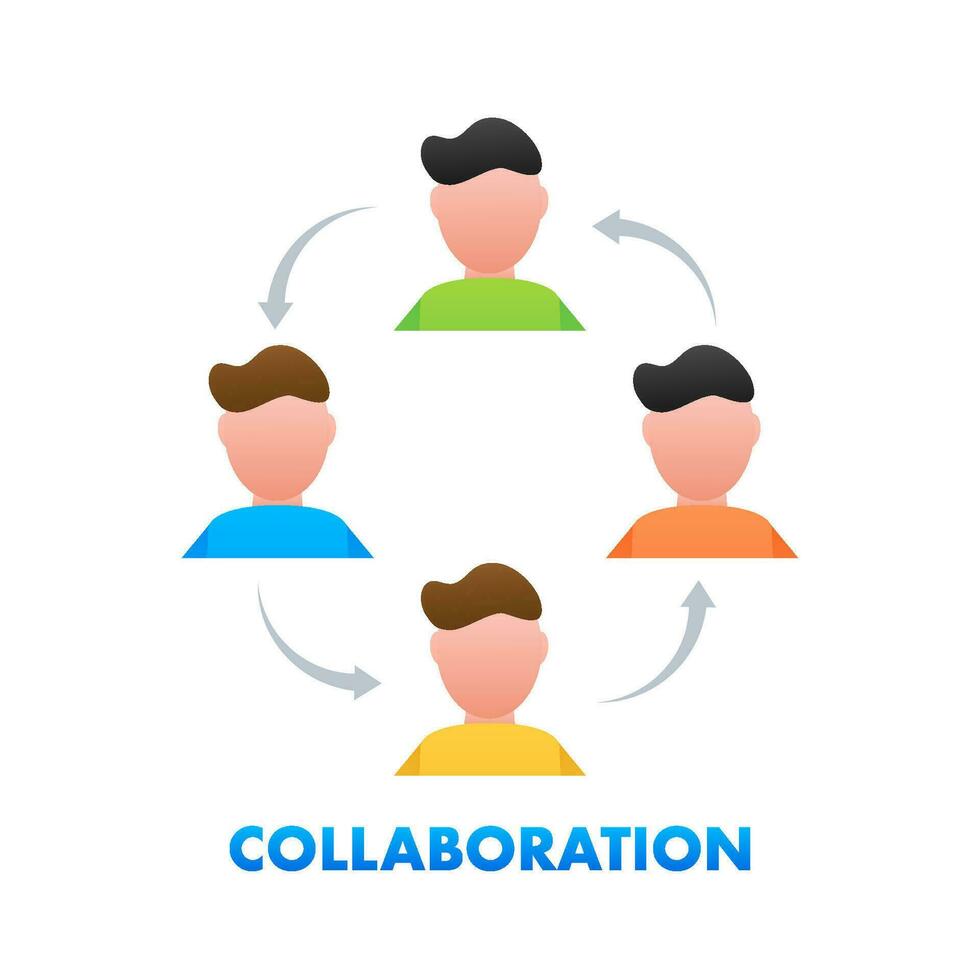 Collaboration in abstract style. Creative business concept idea. Flat vector illustration.