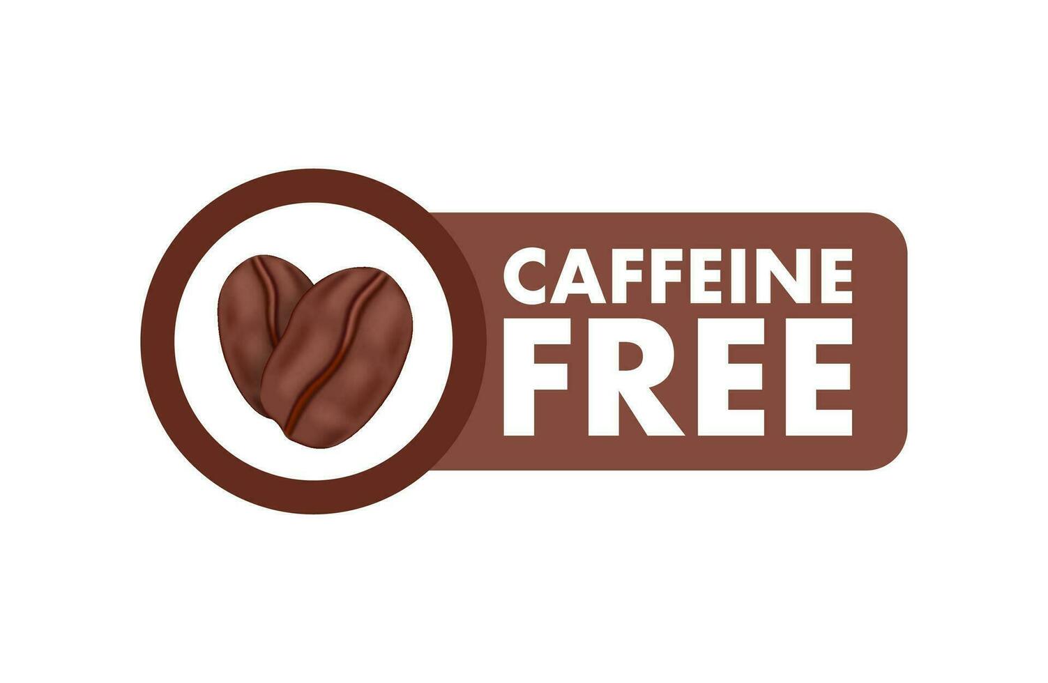 Caffeine free icon. Coffee beans. Vector stock illustration