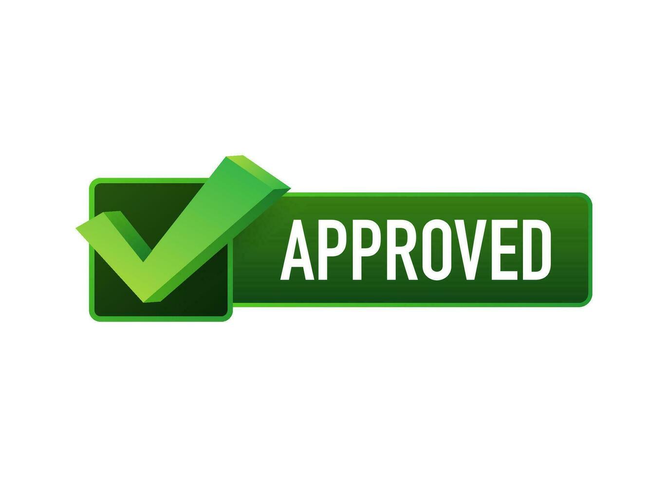 Approved stamp vector. Flat style design button. vector