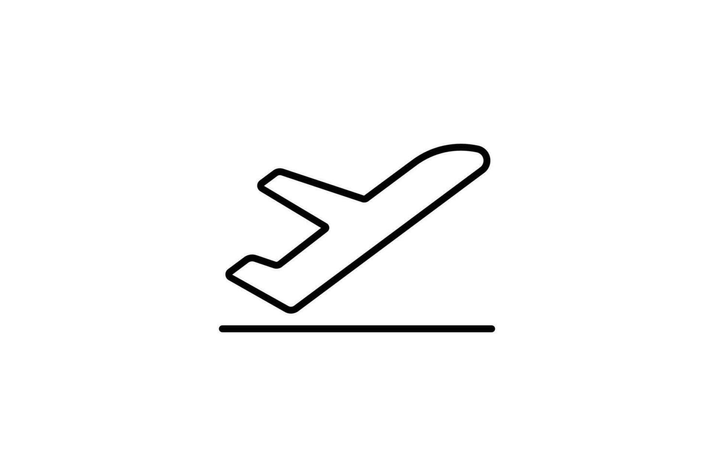 Takeoff icon. Airplane. icon related to departure, airport. suitable for web site design, app, user interfaces, printable etc. Line icon style. Simple vector design editable