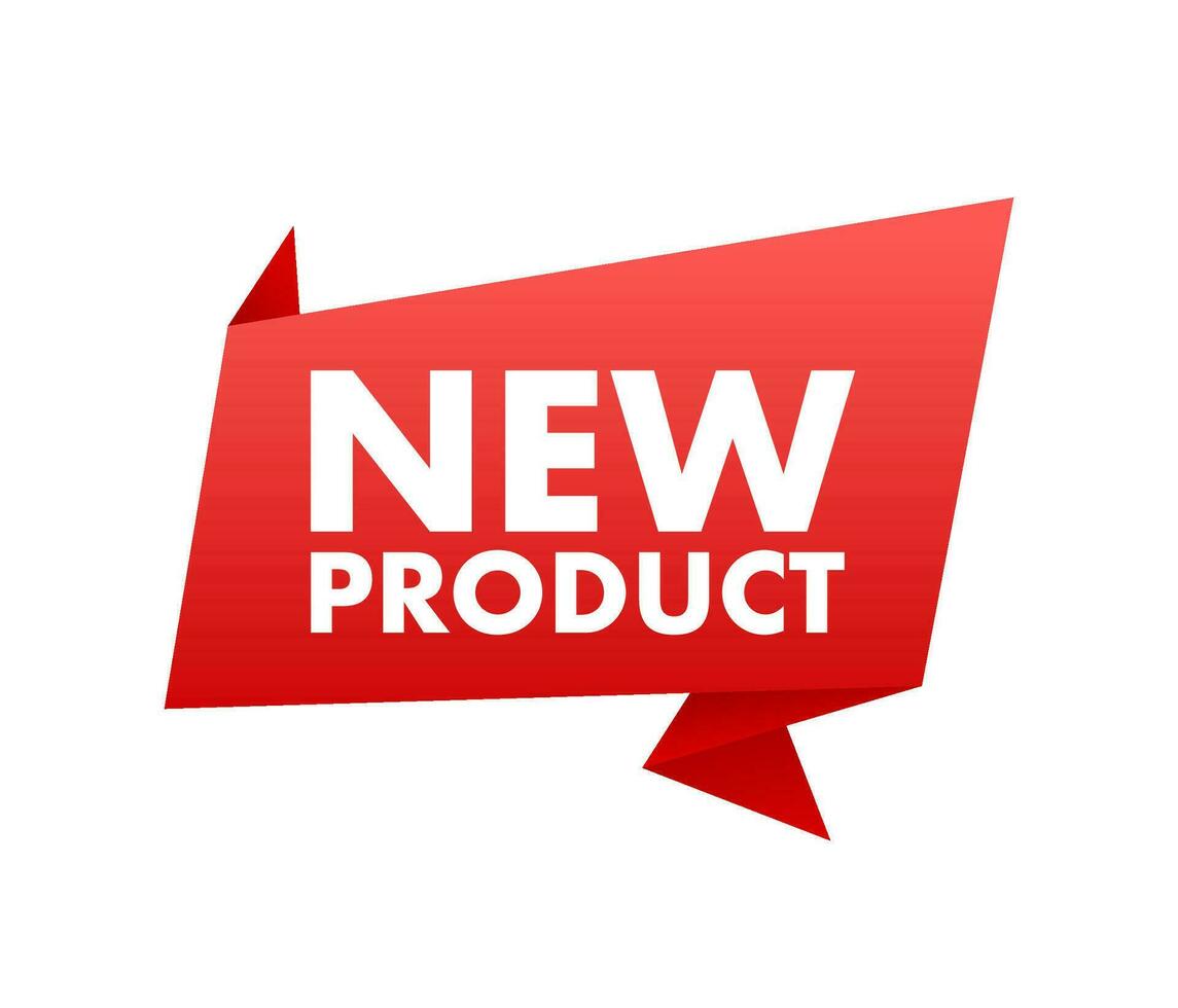 New product Red Label. Red Web Ribbon. stock illustration vector