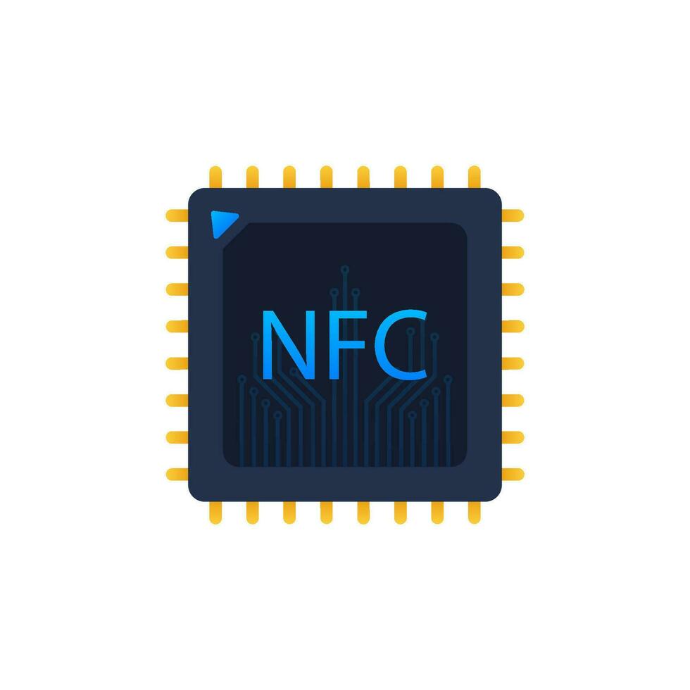 NFC processor icon. NFC chip. Near field communication. Vector stock illustration